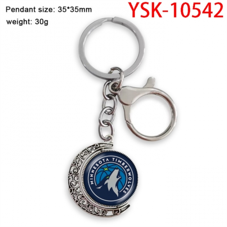 basketball Anime double-sided crystal rotating gemstone keychain pendant price for 5 pcs
