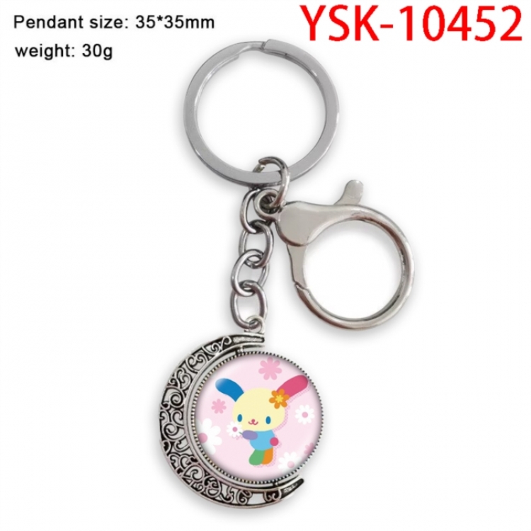 Sanrio Anime double-sided crystal rotating gemstone keychain pendant price for 5 pcs