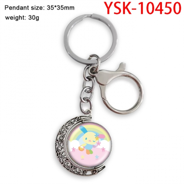 Sanrio Anime double-sided crystal rotating gemstone keychain pendant price for 5 pcs