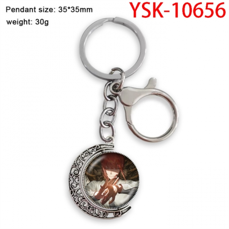 Chainsaw Man Anime double-sided crystal rotating gemstone keychain pendant price for 5 pcs