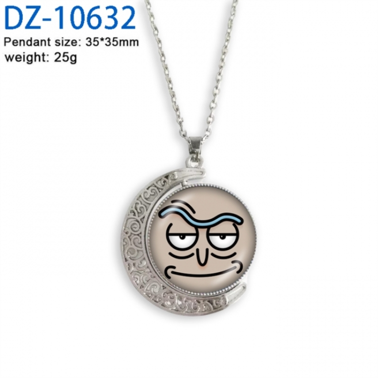 Rick and Morty Anime Double sided Crystal Rotating Gem Necklace price for 5 pcs