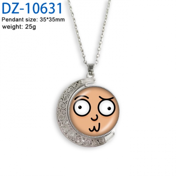Rick and Morty Anime Double sided Crystal Rotating Gem Necklace price for 5 pcs