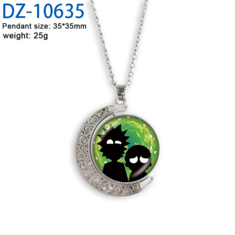 Rick and Morty Anime Double sided Crystal Rotating Gem Necklace price for 5 pcs
