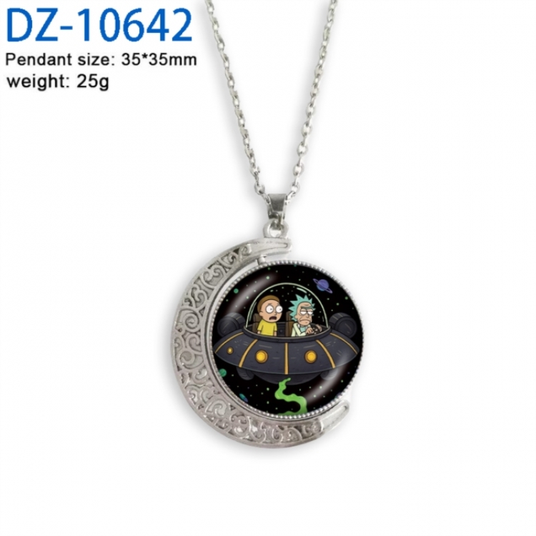 Rick and Morty Anime Double sided Crystal Rotating Gem Necklace price for 5 pcs