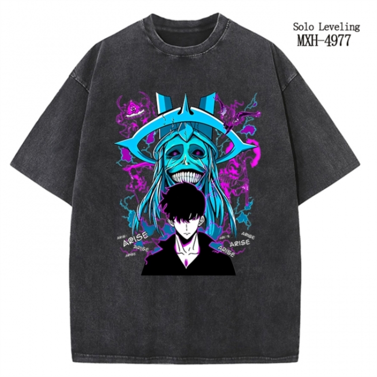 Solo Leveling:Arise Anime peripheral pure cotton washed and worn T-shirt from S to 2XL