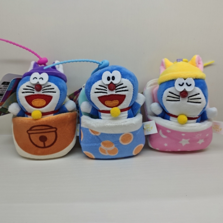 Doraemon Animation peripheral plush toy doll pendant 10CM a set of 3