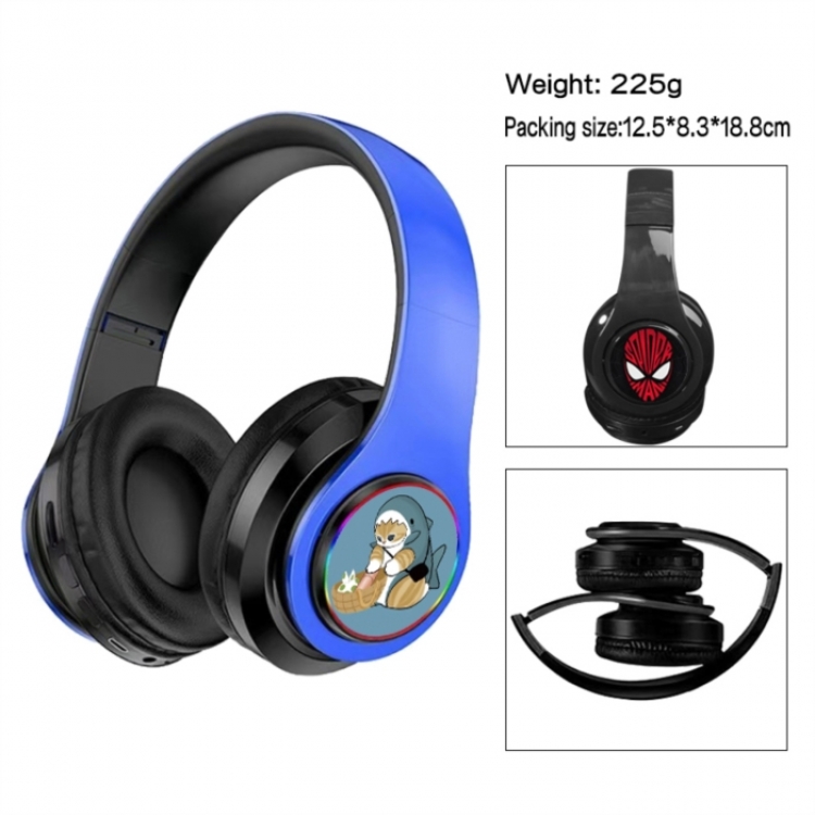 SharkCat Anime Print Foldable Over-Ear Bluetooth Headphones 12.5x8.3x18.8cm