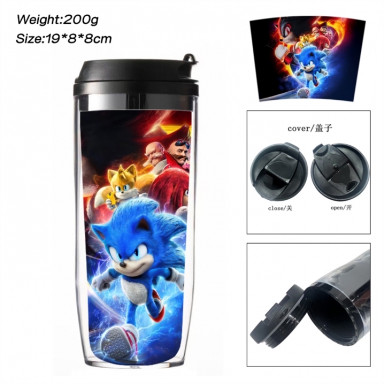 Sonic The Hedgehog Anime double-layer insulated water bottle and cup 350ML