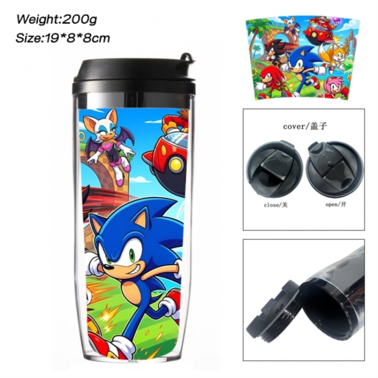 Sonic The Hedgehog Anime double-layer insulated water bottle and cup 350ML