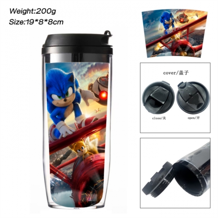 Sonic The Hedgehog Anime double-layer insulated water bottle and cup 350ML