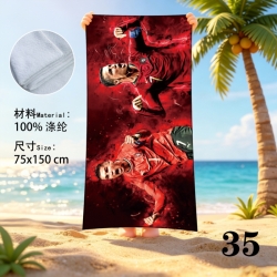 Football Anime peripheral beach towel sweatshirt 75x150cm