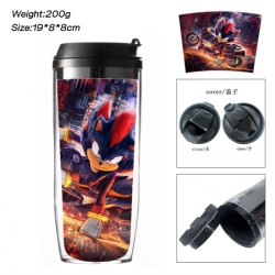 Sonic The Hedgehog Anime double-layer insulated water bottle and cup 350ML
